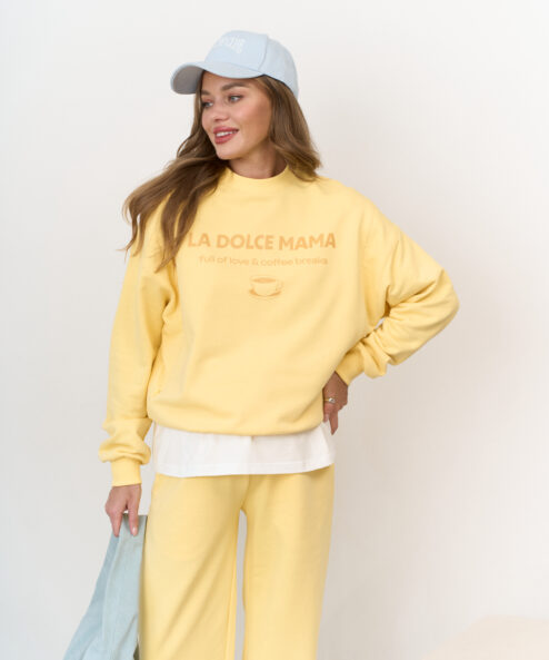 Желтый свитшот для будущих и кормящих мам La dolce mama — изображение 3