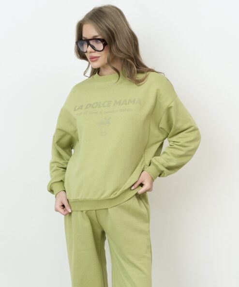 Оливковый свитшот для будущих и кормящих мам La dolce mama