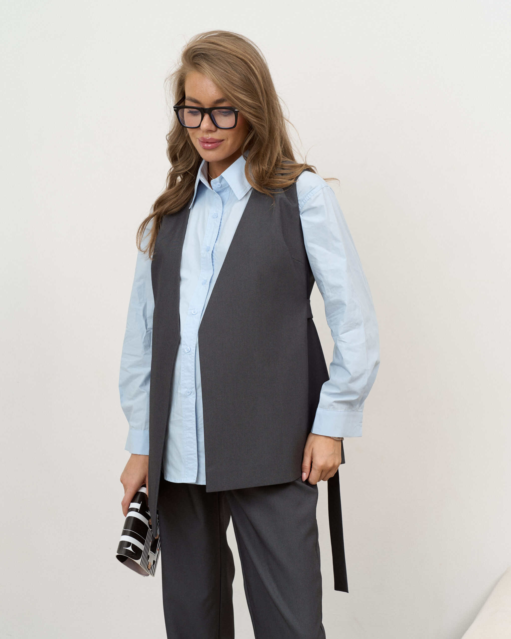 Голубая рубашка свободного кроя Reese Голубая рубашка свободного кроя Reese — изображение 7